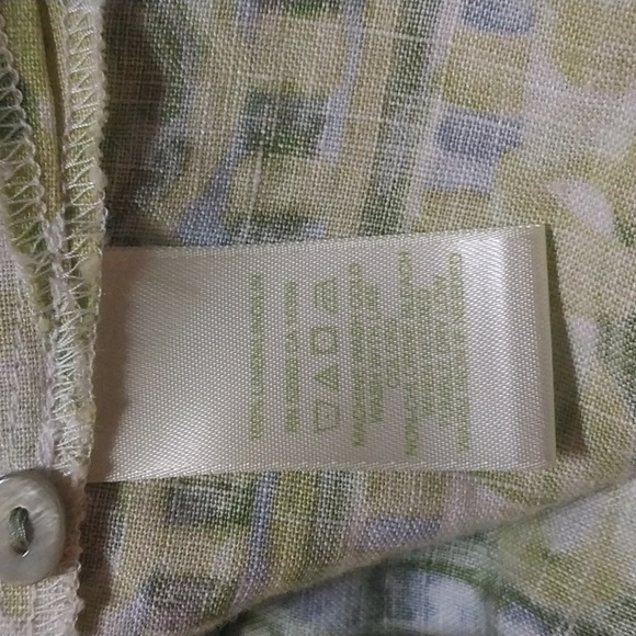 Sigrid Olsen Linen Patterned Long Sleeve Button Down Shirt Top Size M - Picture 7 of 8